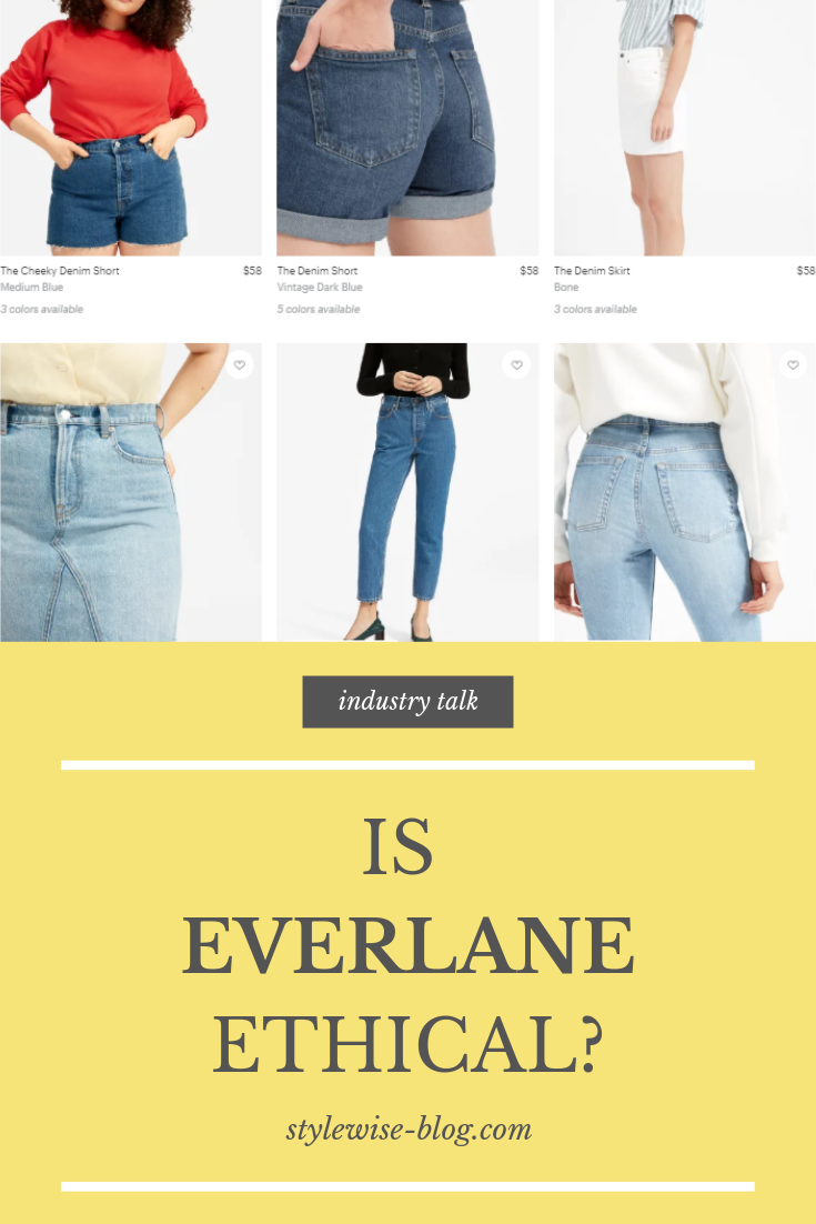 screenshot of everlane website with text that reads "Is Everlane ethical?"
