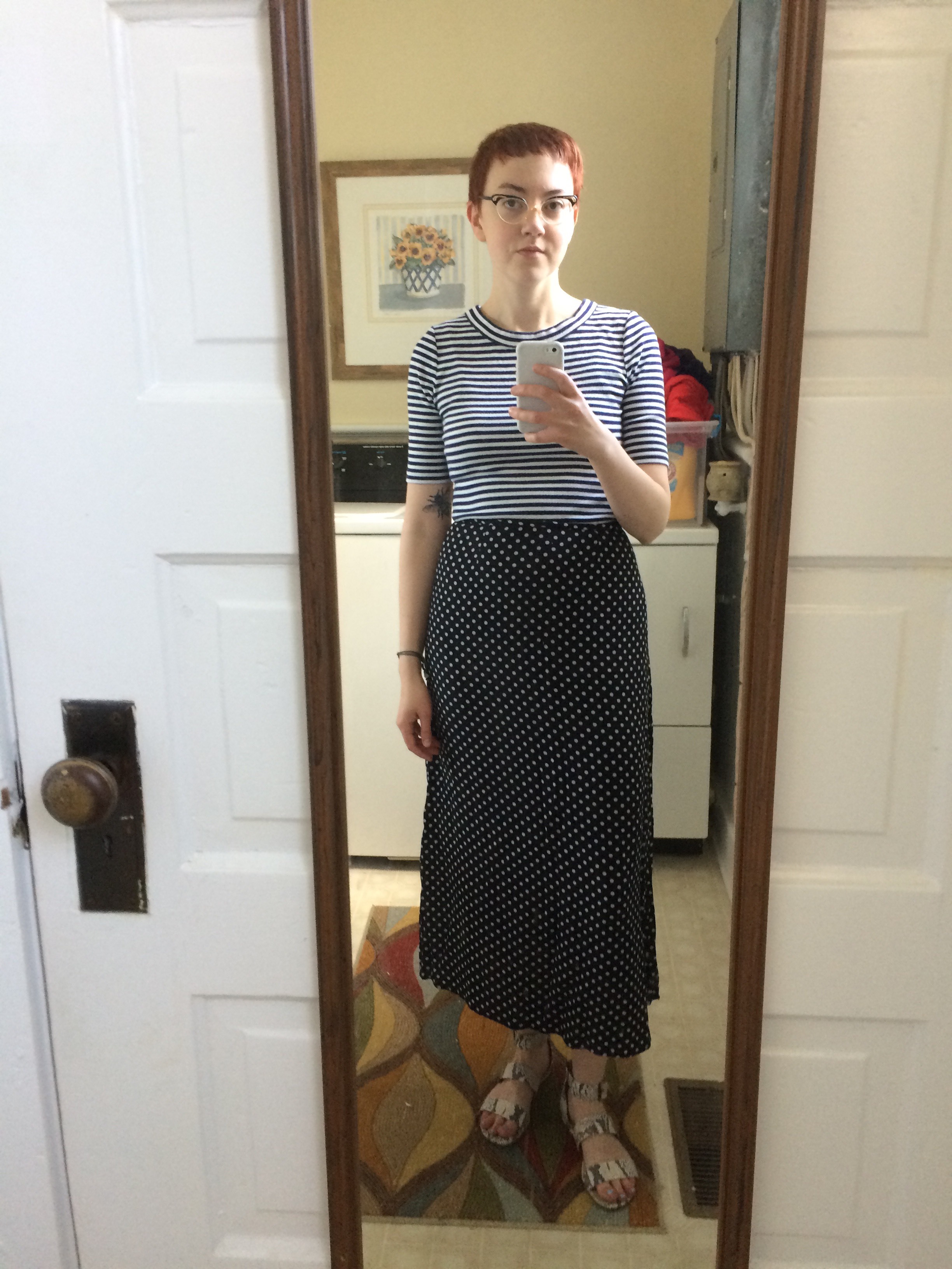  Outfit Five: Tee and Skirt - thrifted; Sandals - c/o  ABLE  