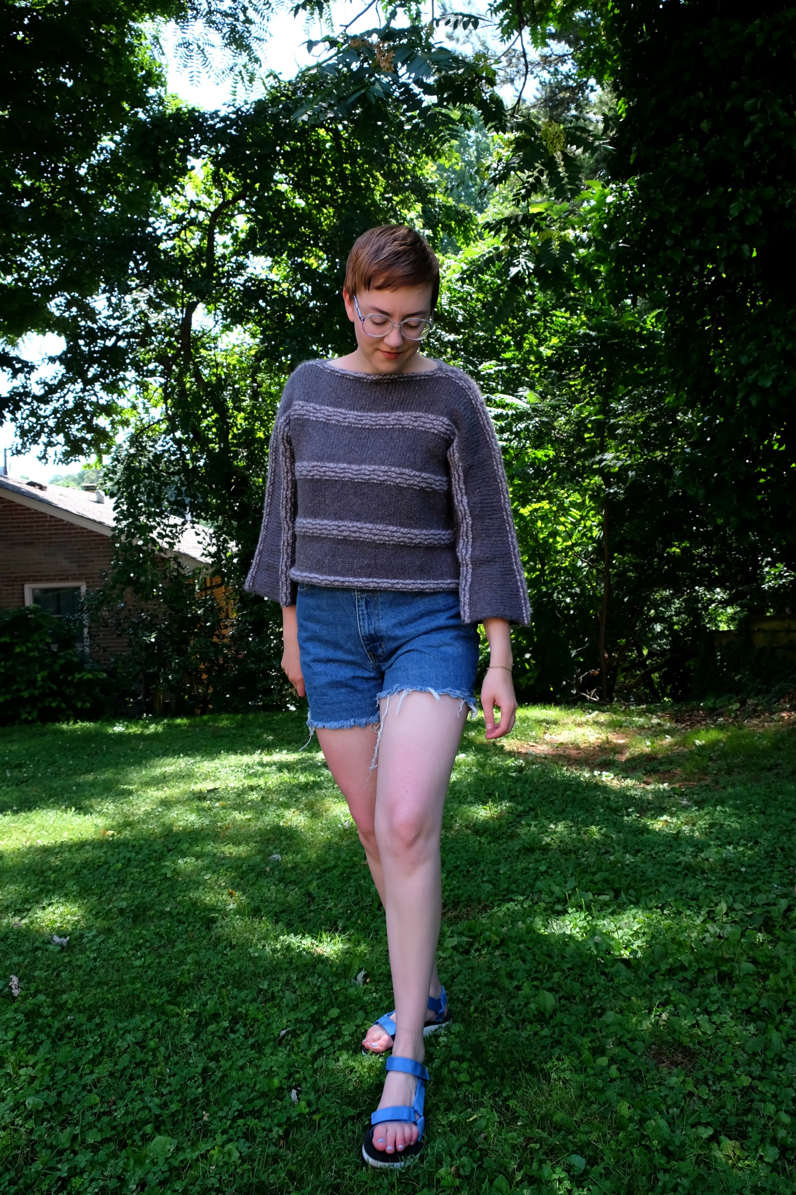  Ethical Details: Sweater - c/o  Mantari ; Shorts - thrifted ( similar ); Sandals - Teva (secondhand via  ebay ) 