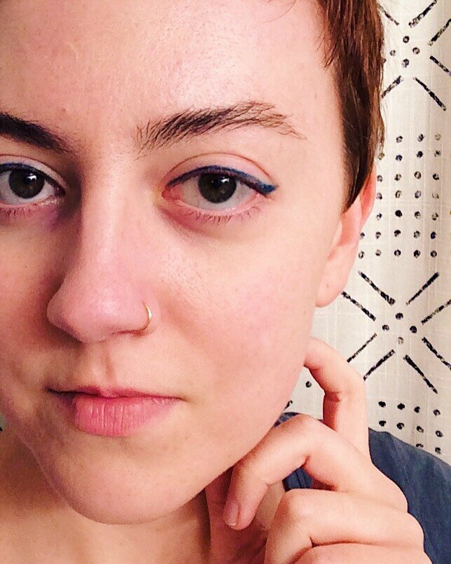  Colorslide eyeliner on face - Glossier Boy Brow Review