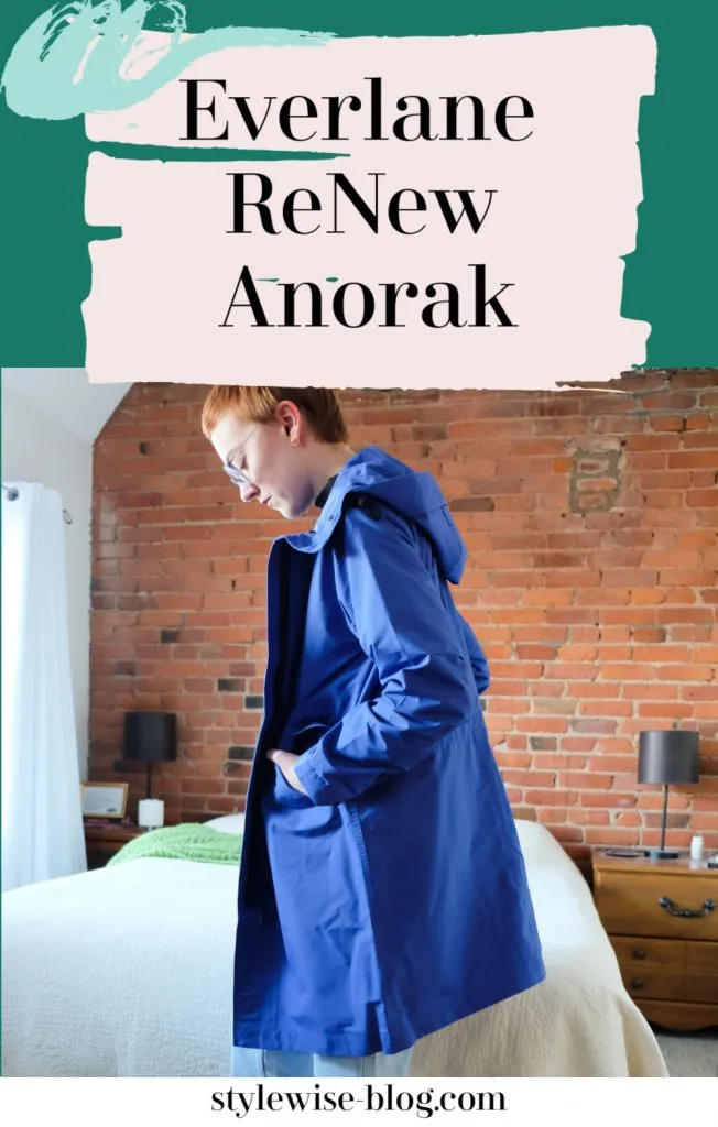 everlane renew anorak jacket royal blue review  - ethical rain jacket