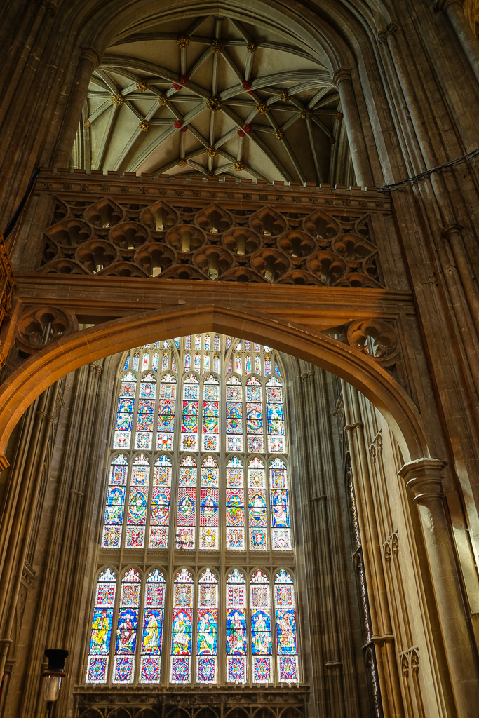 stained glass at Canterbury Cathedral