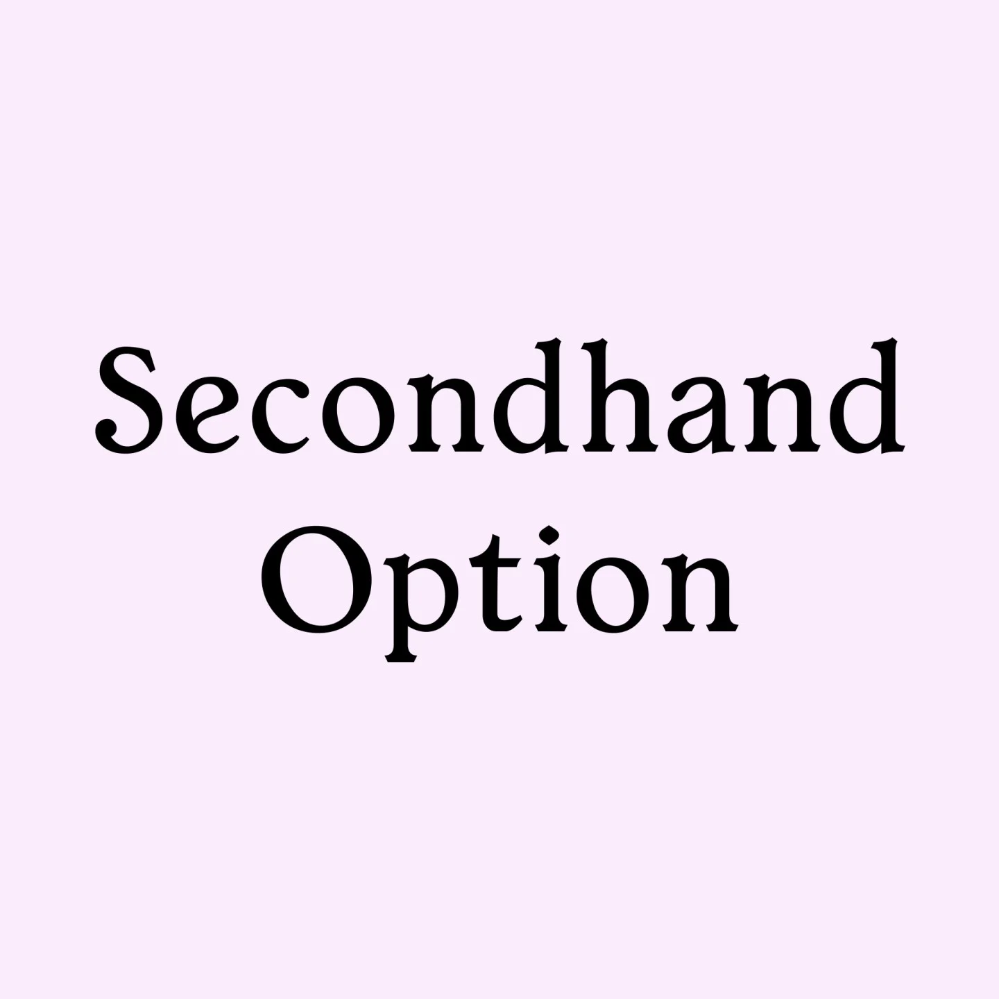 graphic with lilac purple background that reads "Secondhand Option" - refers to Revere Ware cookware