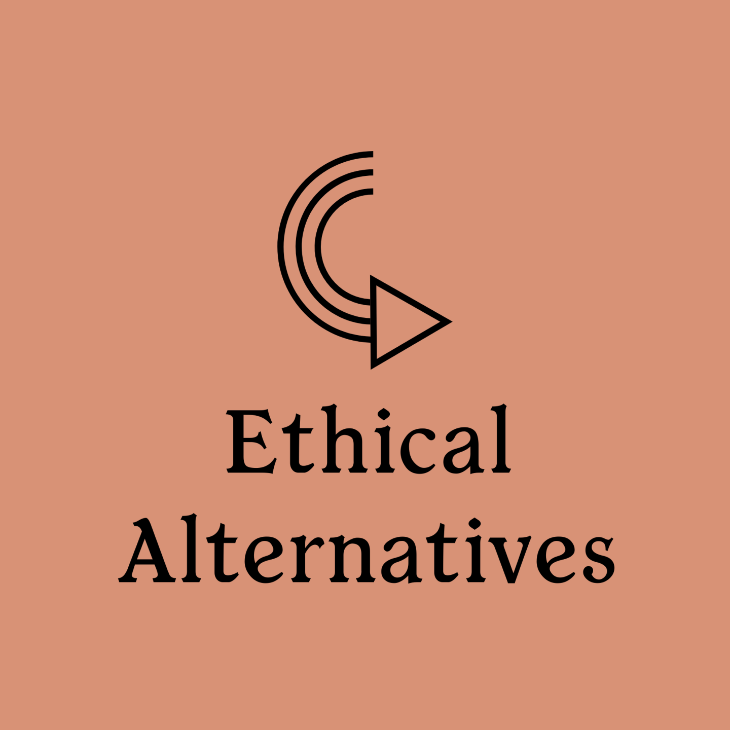 peach graphic with arrow image and text that reads "Ethical Alternatives"